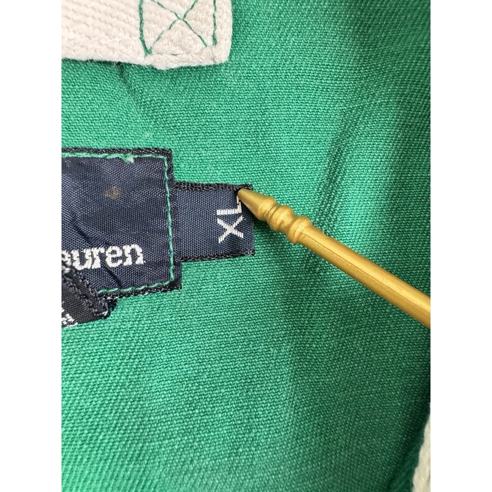 Polo Ralph Lauren Vintage 90s RL-92 Green Cotton Jacket Made in USA Mens XL - Picture 3 of 5